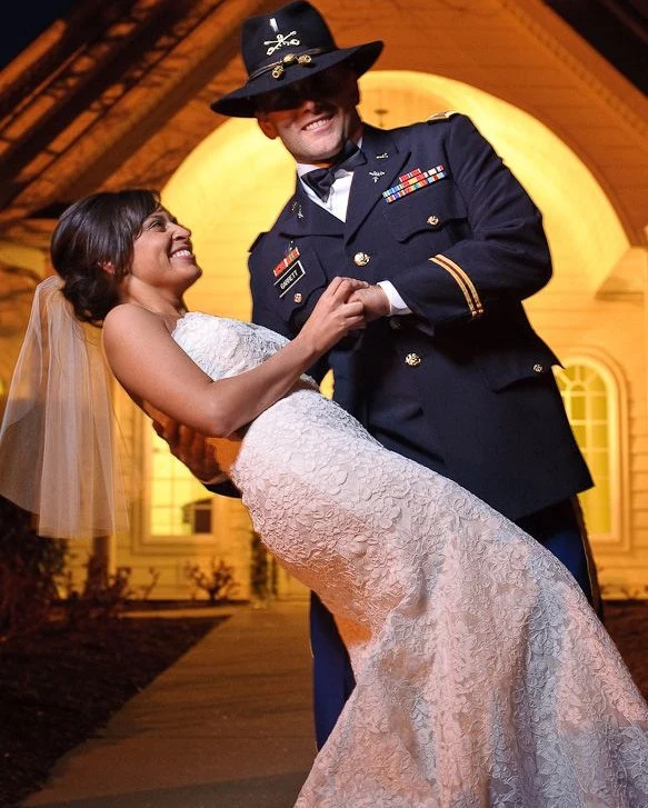 A wedding couple celebrating together from Rockelle’s portfolio